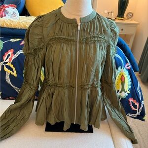 Anthropologie Olive Green Blouse